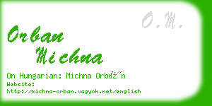 orban michna business card